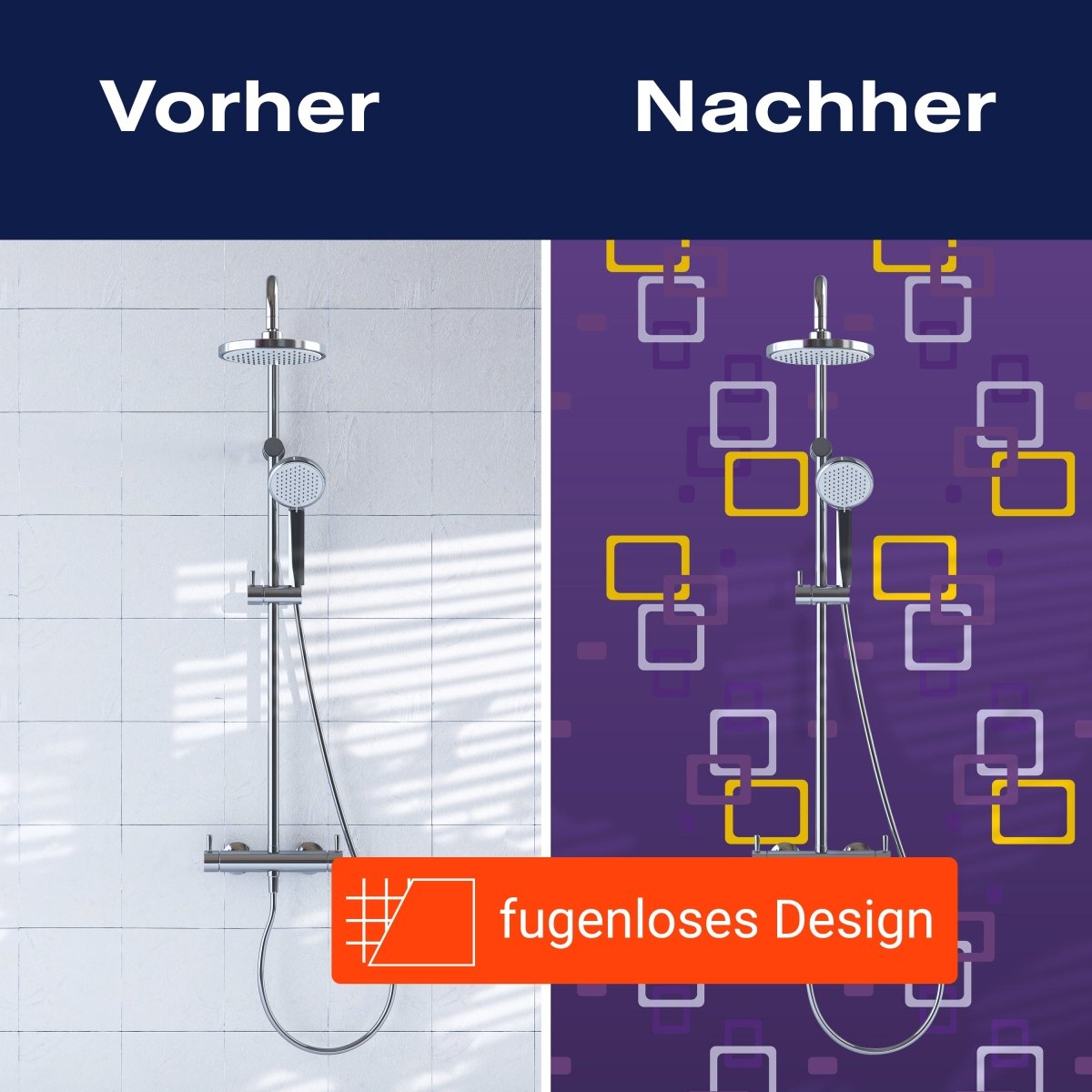 Duschwand Retrokästchen Lila Muster M0107 entdecken - Bild 9 Duschwand Retrokästchen Lila Muster M0107 entdecken - Bild 9