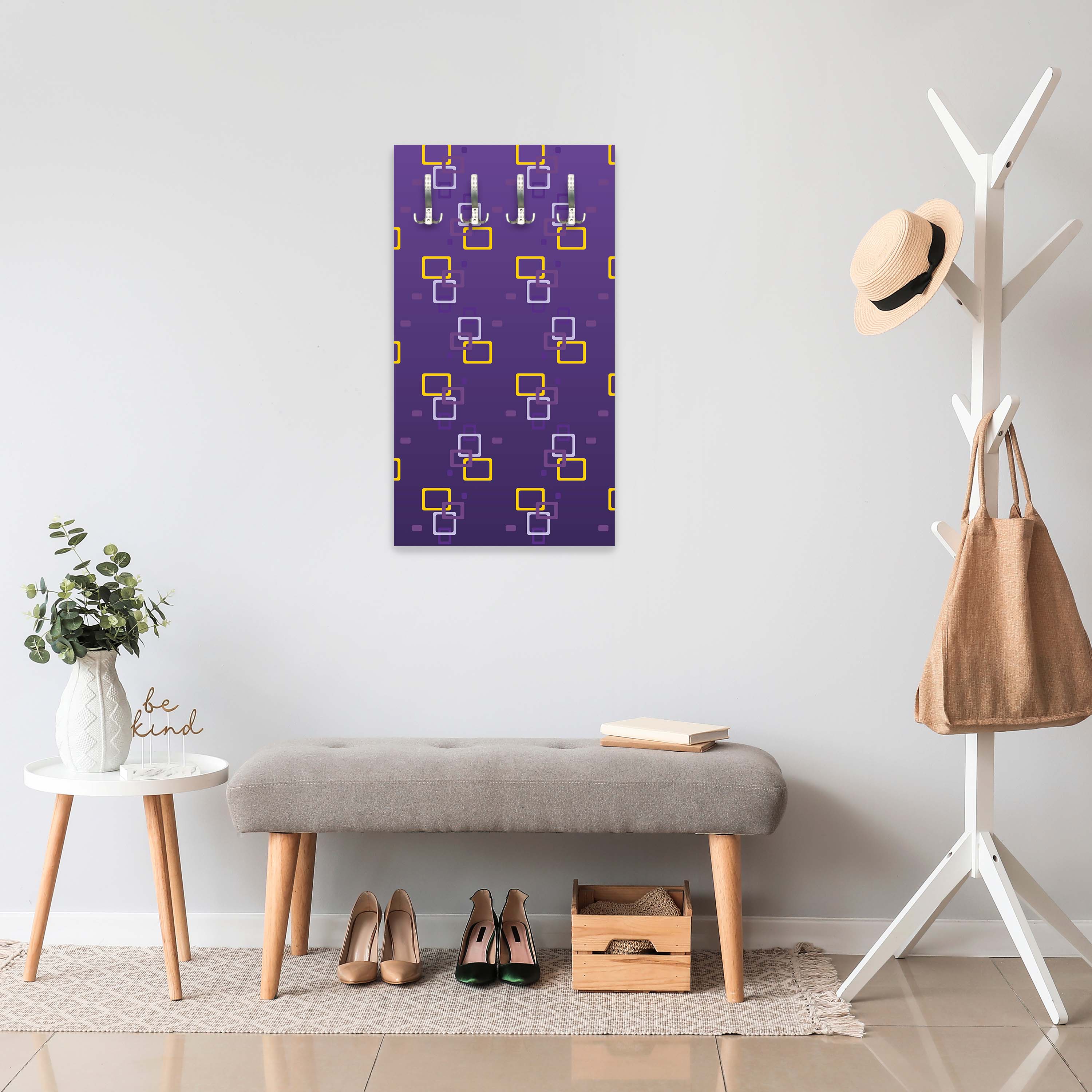 Garderobe Retrokästchen Lila Muster M0107 entdecken - Bild 5 Garderobe Retrokästchen Lila Muster M0107 entdecken - Bild 5