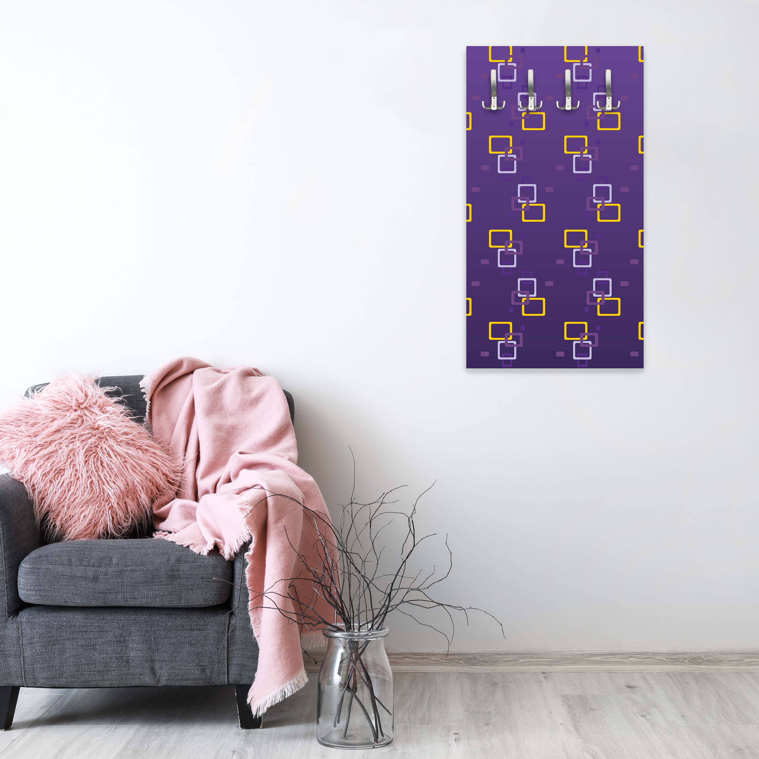 Garderobe Retrokästchen Lila Muster M0107 entdecken - Bild 6 Garderobe Retrokästchen Lila Muster M0107 entdecken - Bild 6