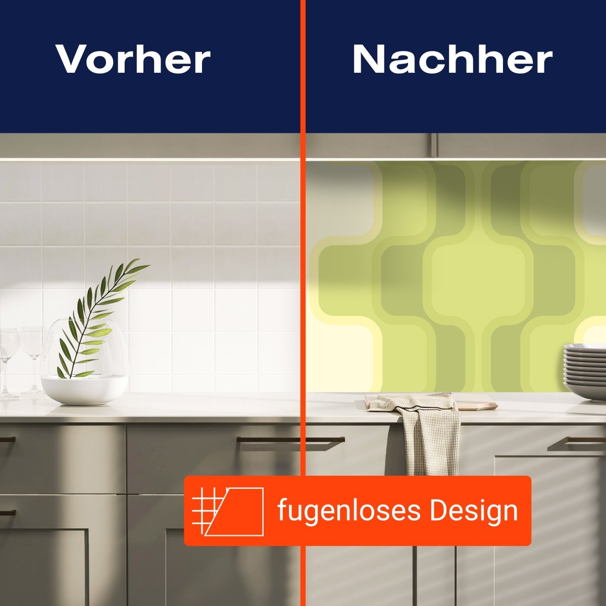 Küchenrückwand Retromuster Grün Muster M0108 entdecken - Bild 9 Küchenrückwand Retromuster Grün Muster M0108 entdecken - Bild 9