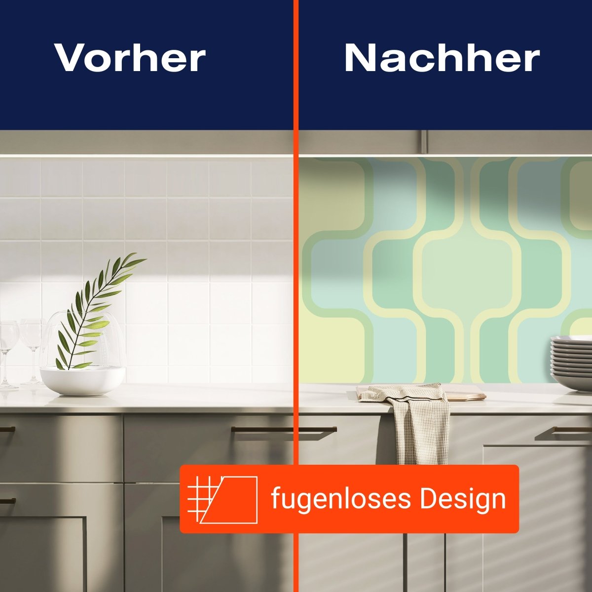 Küchenrückwand Retromuster Pastellgrün Muster M0109 entdecken - Bild 9 Küchenrückwand Retromuster Pastellgrün Muster M0109 entdecken - Bild 9