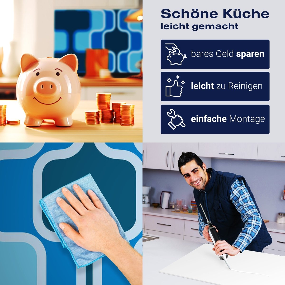 Küchenrückwand Retromuster Blau Muster M0111 entdecken - Bild 7 Küchenrückwand Retromuster Blau Muster M0111 entdecken - Bild 7