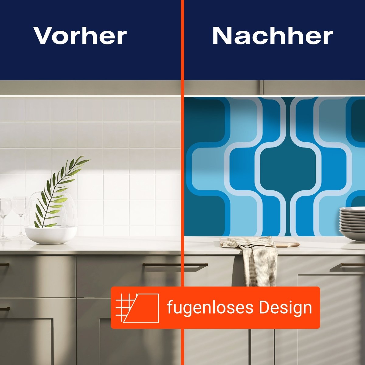 Küchenrückwand Retromuster Blau Muster M0111 entdecken - Bild 9 Küchenrückwand Retromuster Blau Muster M0111 entdecken - Bild 9