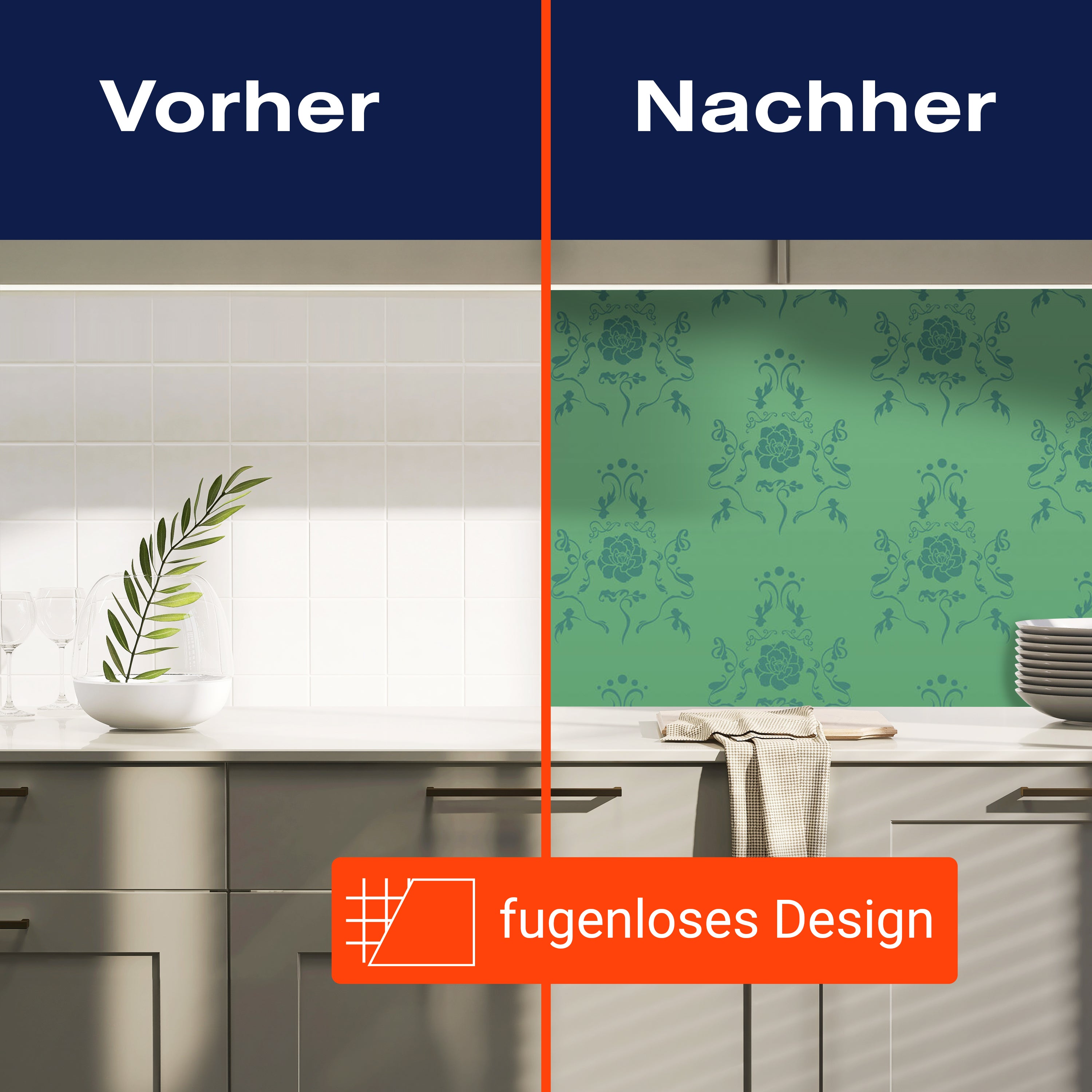 Küchenrückwand Barock Grün Muster M0117 entdecken - Bild 9 Küchenrückwand Barock Grün Muster M0117 entdecken - Bild 9