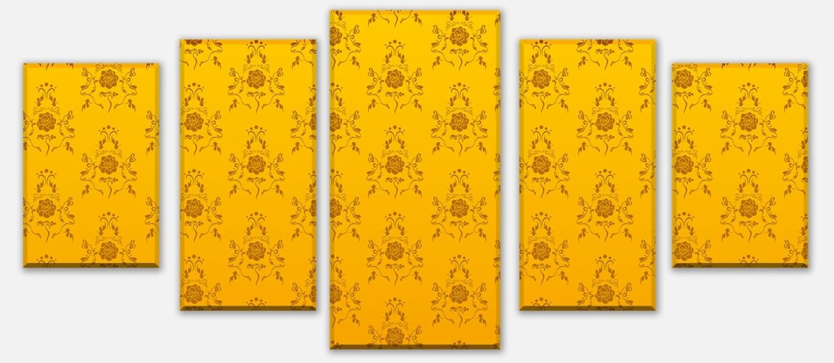 Leinwandbild Mehrteiler Barock Gelb Muster M0118 entdecken - Bild 1 Leinwandbild Mehrteiler Barock Gelb Muster M0118 entdecken - Bild 1