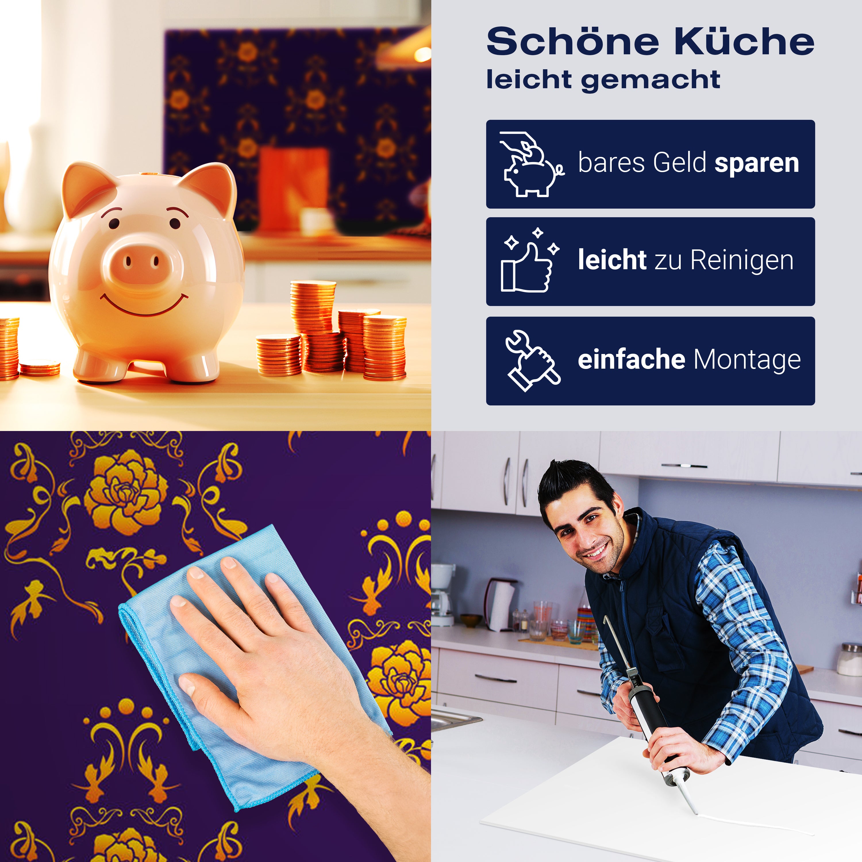 Küchenrückwand Barock Lila Muster M0120 entdecken - Bild 7 Küchenrückwand Barock Lila Muster M0120 entdecken - Bild 7