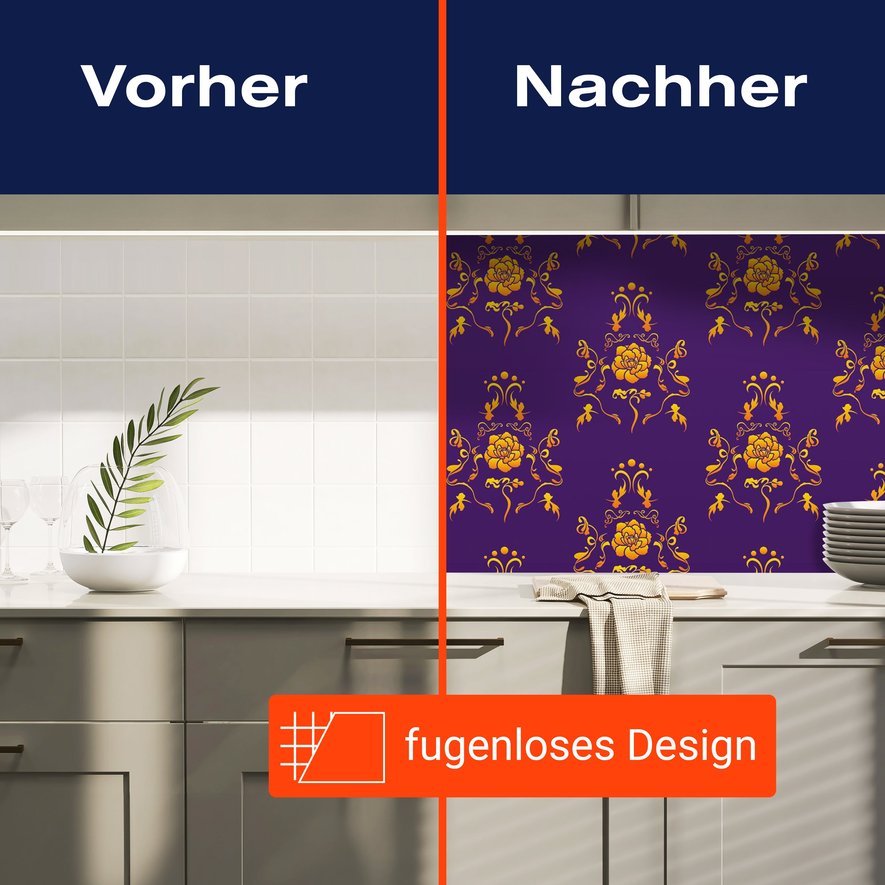 Küchenrückwand Barock Lila Muster M0120 entdecken - Bild 9 Küchenrückwand Barock Lila Muster M0120 entdecken - Bild 9