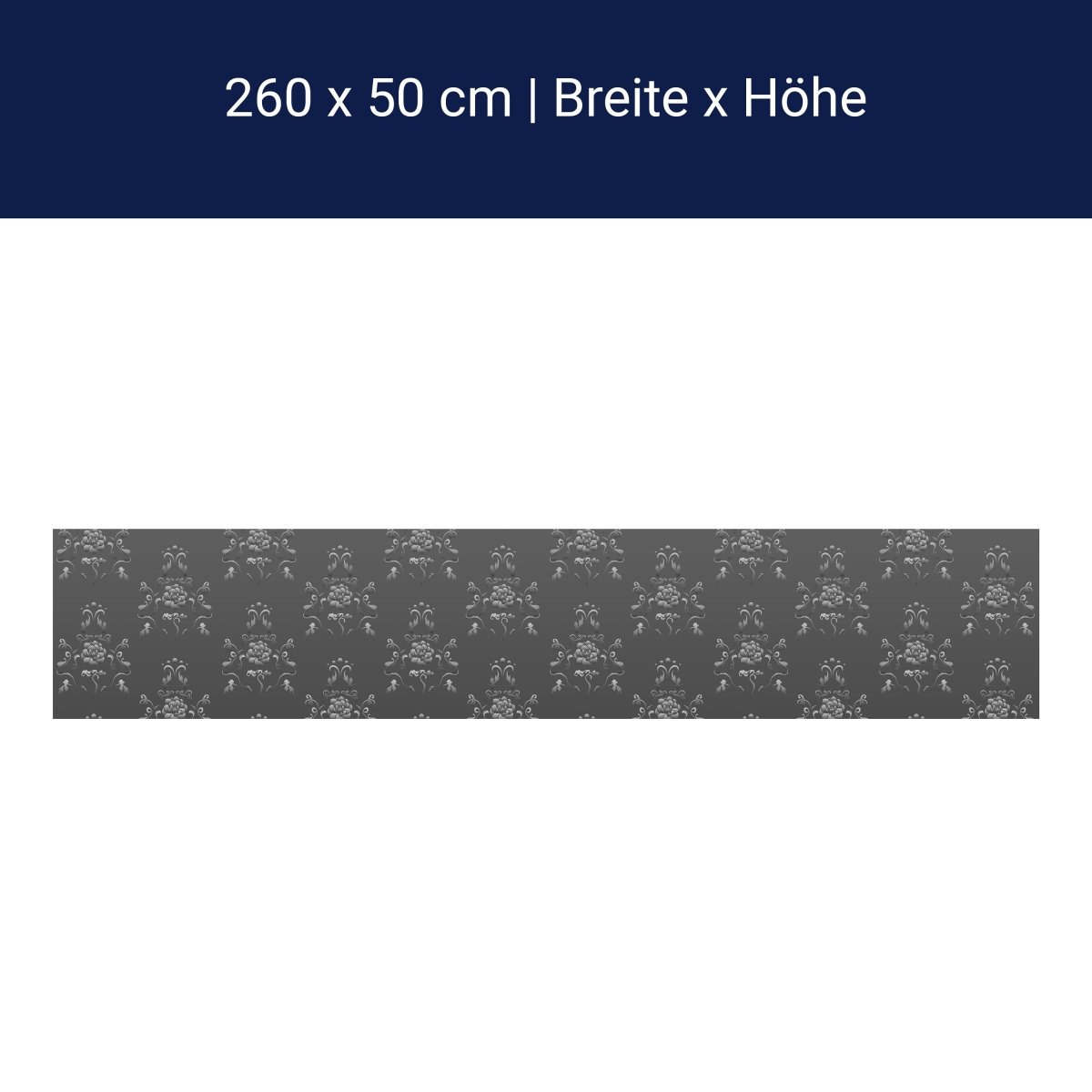 Küchenrückwand Barock Schwarzgrau Muster M0122 Küchenrückwand Barock Schwarzgrau Muster M0122