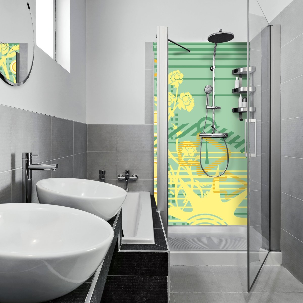 Duschwand Leah Blüten M0127 entdecken - Bild 1 Duschwand Leah Blüten M0127 entdecken - Bild 1