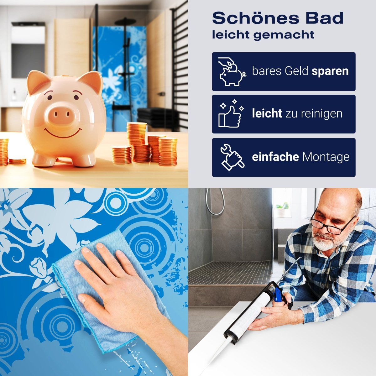 Duschwand Romy Floral M0133 entdecken - Bild 7 Duschwand Romy Floral M0133 entdecken - Bild 7