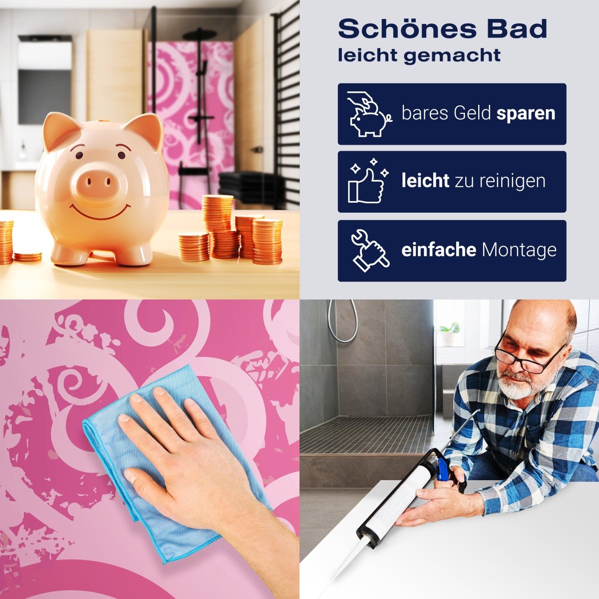 Duschwand Bianca Floral M0162 entdecken - Bild 7 Duschwand Bianca Floral M0162 entdecken - Bild 7