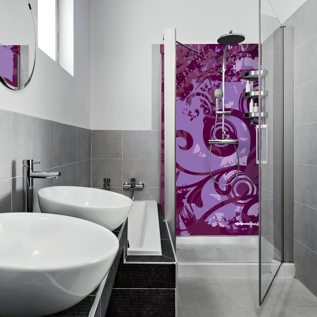 Duschwand Aurelia Floral M0165 entdecken - Bild 1 Duschwand Aurelia Floral M0165 entdecken - Bild 1