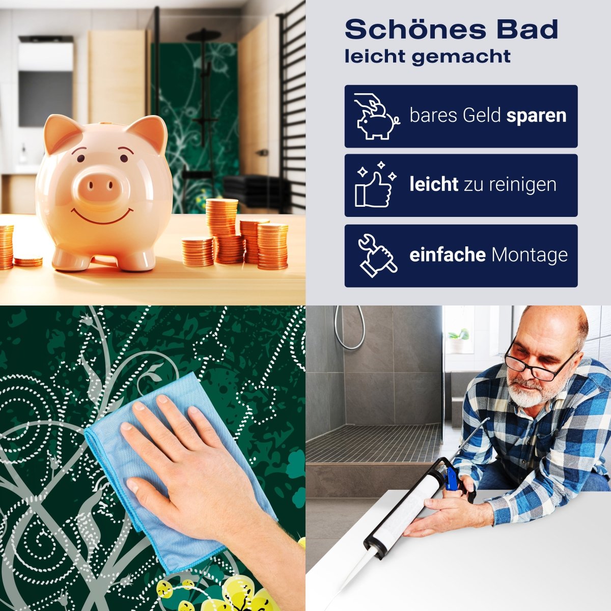 Duschwand Romina Floral M0170 entdecken - Bild 7 Duschwand Romina Floral M0170 entdecken - Bild 7