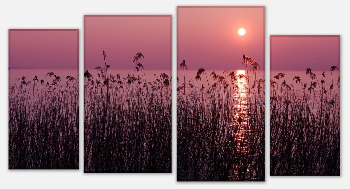 Leinwandbild Mehrteiler See im Abendrot Natur M0172 Leinwandbild Mehrteiler See im Abendrot Natur M0172