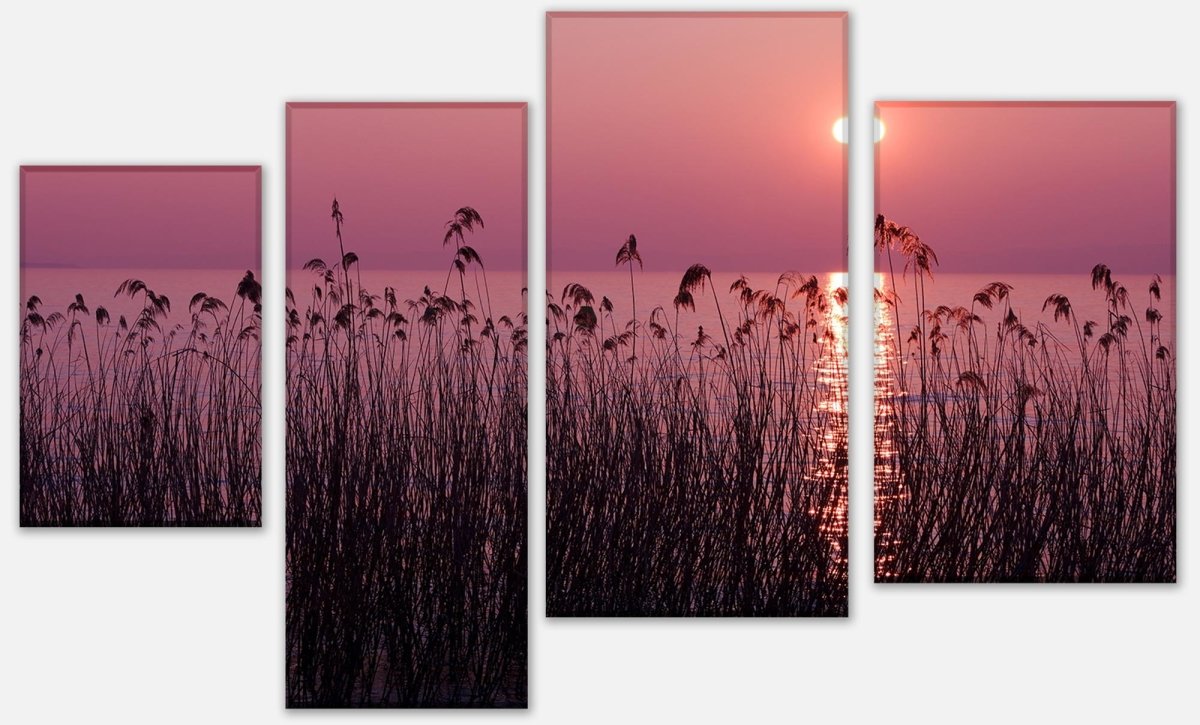 Leinwandbild Mehrteiler See im Abendrot Natur M0172 Leinwandbild Mehrteiler See im Abendrot Natur M0172