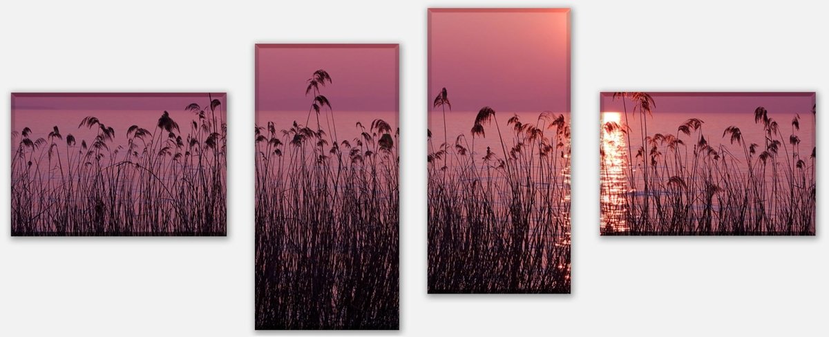 Leinwandbild Mehrteiler See im Abendrot Natur M0172 Leinwandbild Mehrteiler See im Abendrot Natur M0172