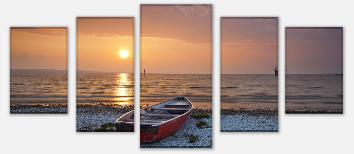 Leinwandbild Mehrteiler Meer mit Boot M0173 entdecken - Bild 1 Leinwandbild Mehrteiler Meer mit Boot M0173 entdecken - Bild 1