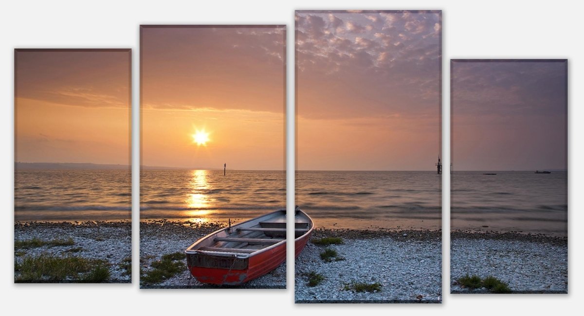 Leinwandbild Mehrteiler Meer mit Boot M0173 Leinwandbild Mehrteiler Meer mit Boot M0173