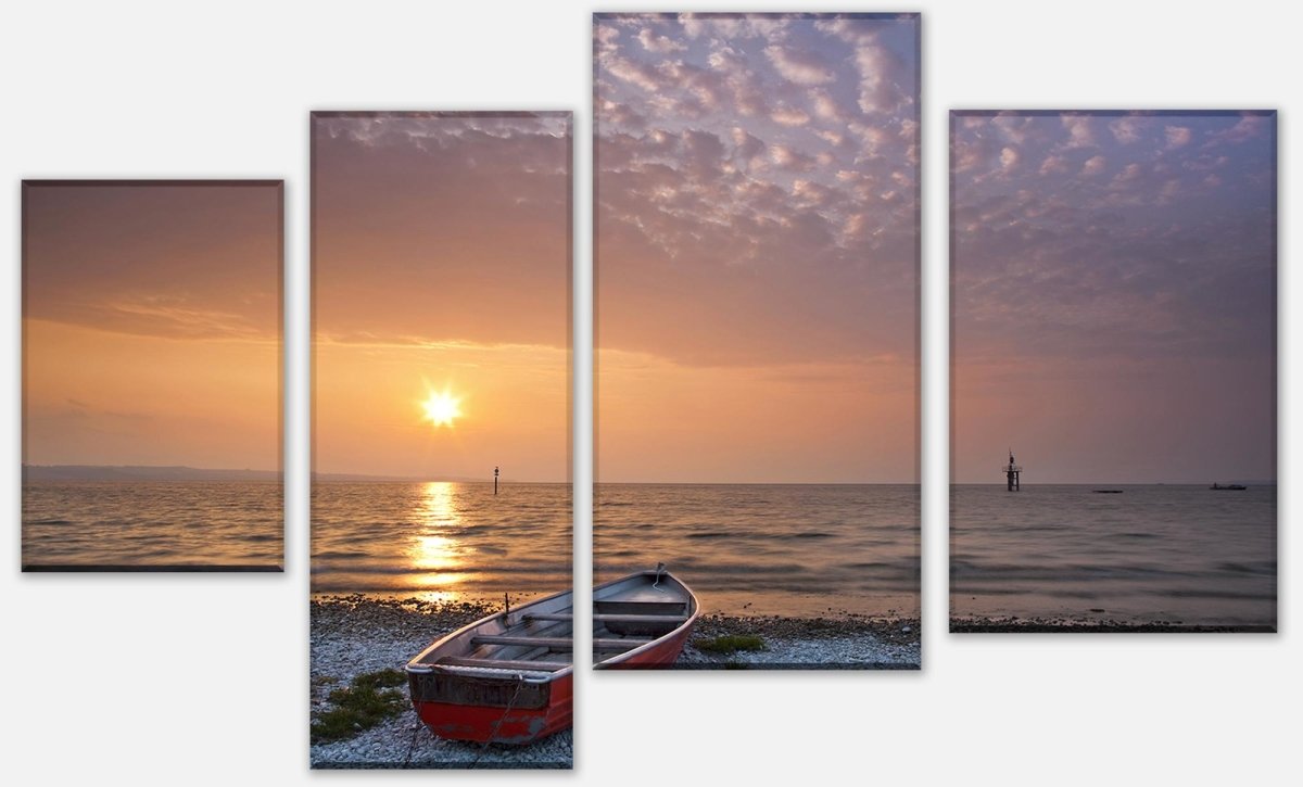 Leinwandbild Mehrteiler Meer mit Boot M0173 Leinwandbild Mehrteiler Meer mit Boot M0173