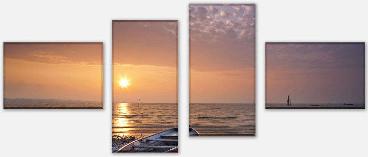 Leinwandbild Mehrteiler Meer mit Boot M0173 Leinwandbild Mehrteiler Meer mit Boot M0173