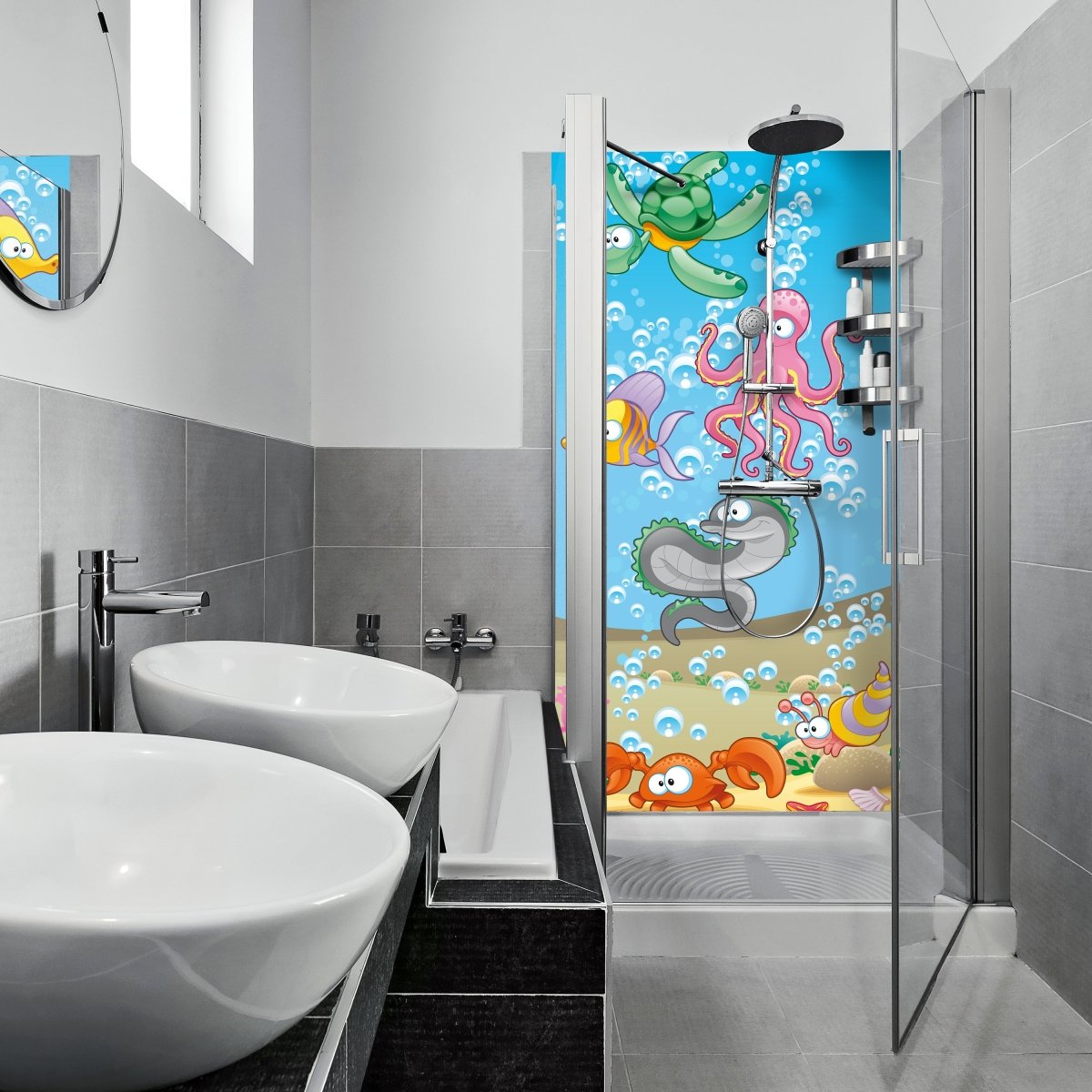 Duschwand Unterwassertiere Kinder M0176 entdecken - Bild 1 Duschwand Unterwassertiere Kinder M0176 entdecken - Bild 1
