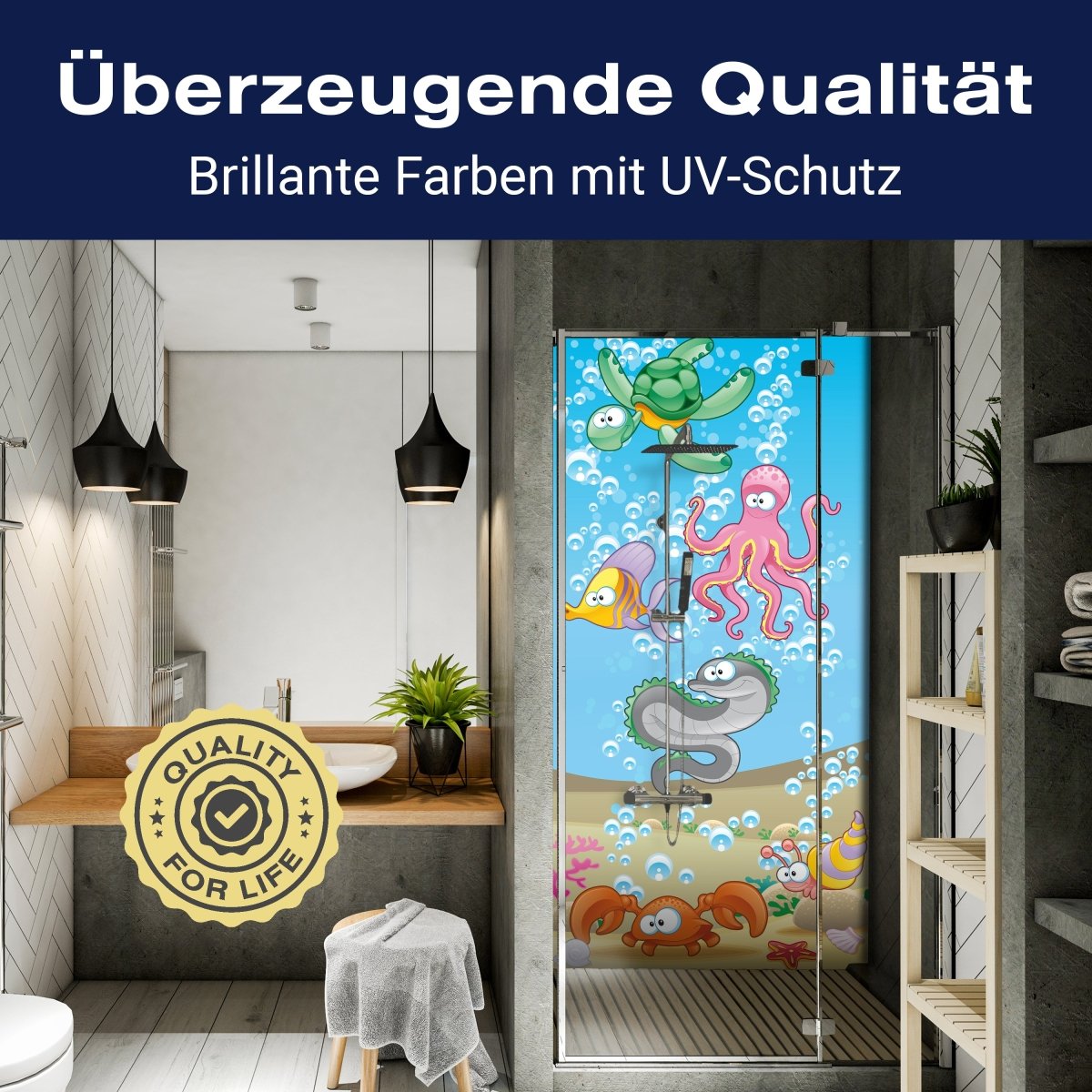 Duschwand Unterwassertiere Kinder M0176 entdecken - Bild 2 Duschwand Unterwassertiere Kinder M0176 entdecken - Bild 2