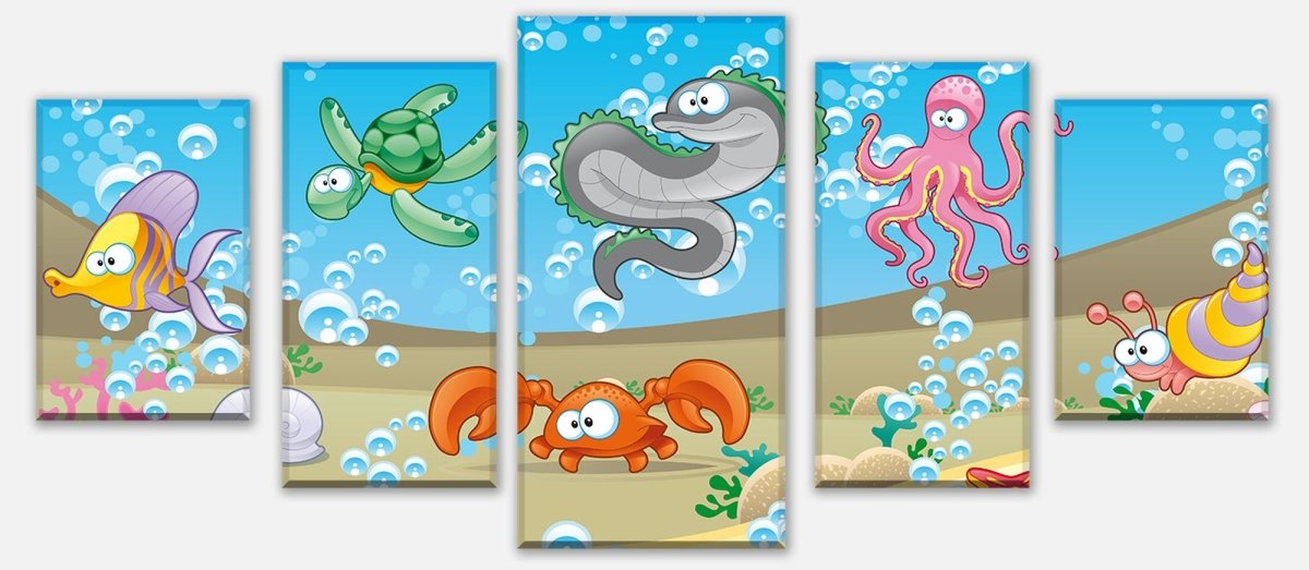 Leinwandbild Mehrteiler Unterwassertiere Kinder M0176 entdecken - Bild 1 Leinwandbild Mehrteiler Unterwassertiere Kinder M0176 entdecken - Bild 1