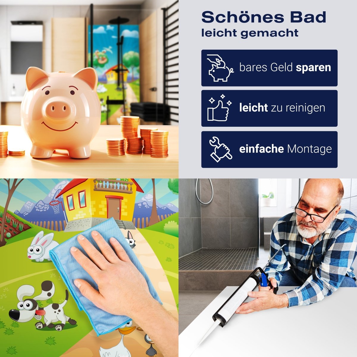 Duschwand lustige Haustiere Kinder M0179 entdecken - Bild 7 Duschwand lustige Haustiere Kinder M0179 entdecken - Bild 7