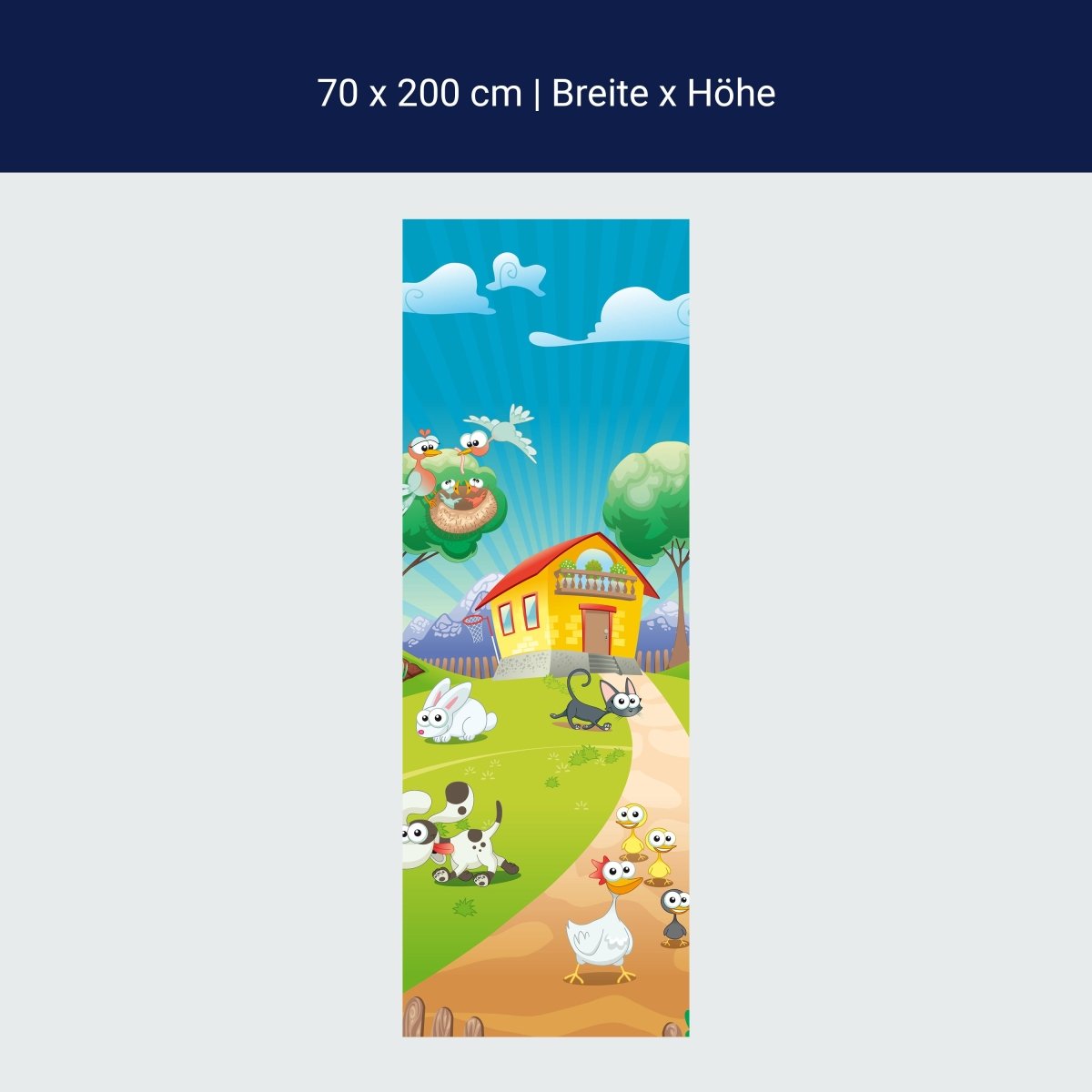 Duschwand lustige Haustiere Kinder M0179 Duschwand lustige Haustiere Kinder M0179