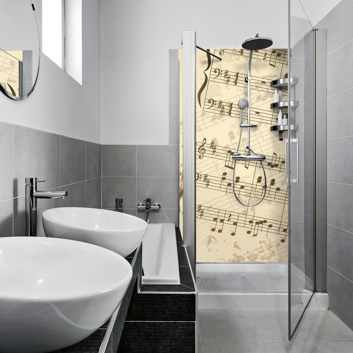 Duschwand Notenblatt Hobby M0180 entdecken - Bild 1 Duschwand Notenblatt Hobby M0180 entdecken - Bild 1