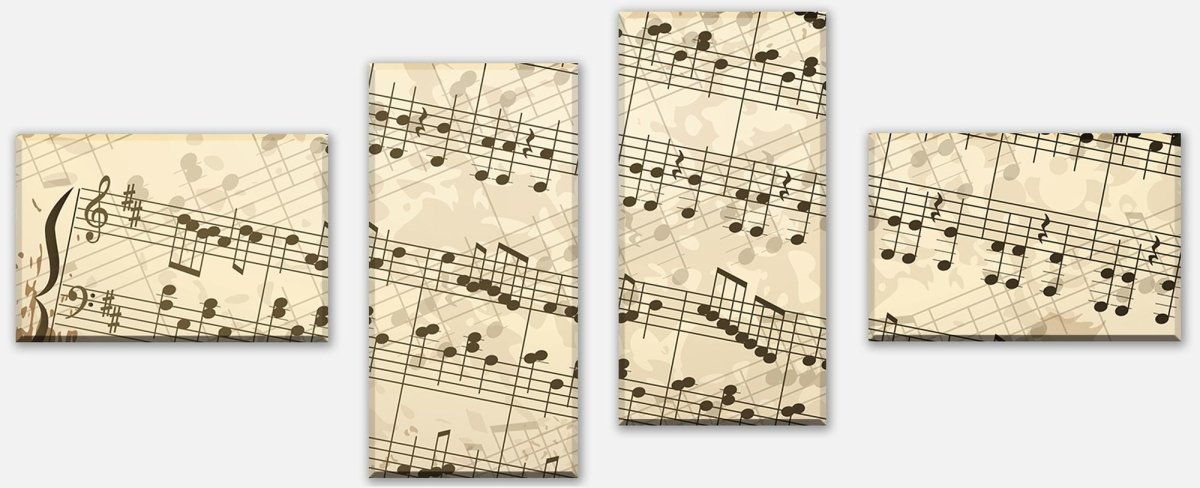 Leinwandbild Mehrteiler Notenblatt Hobby M0180 Leinwandbild Mehrteiler Notenblatt Hobby M0180