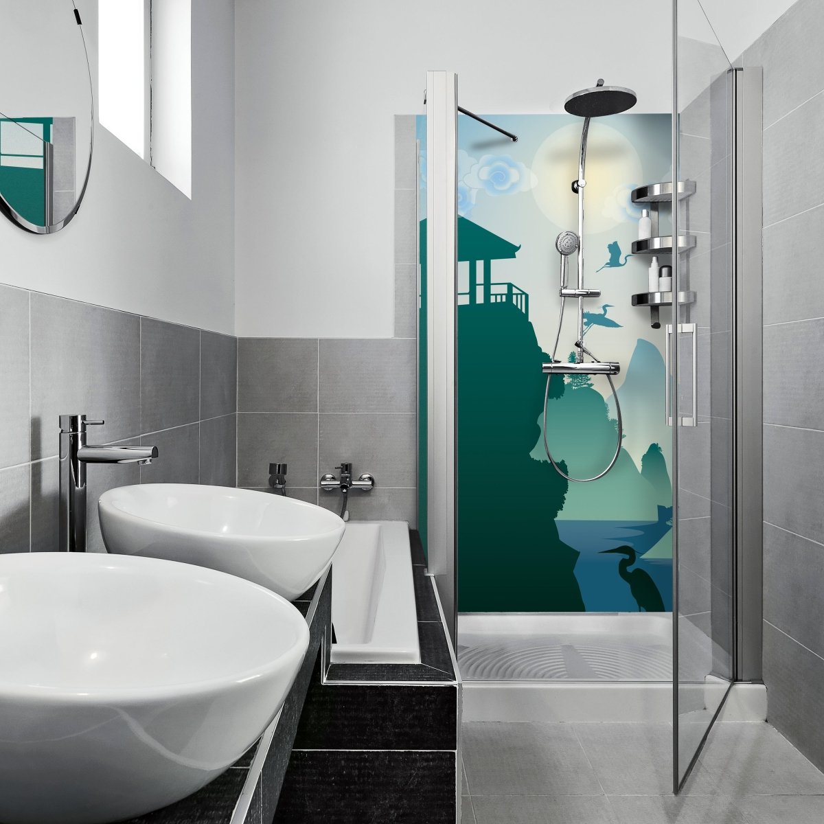 Duschwand chinesische Landschaft Natur M0181 entdecken - Bild 1 Duschwand chinesische Landschaft Natur M0181 entdecken - Bild 1