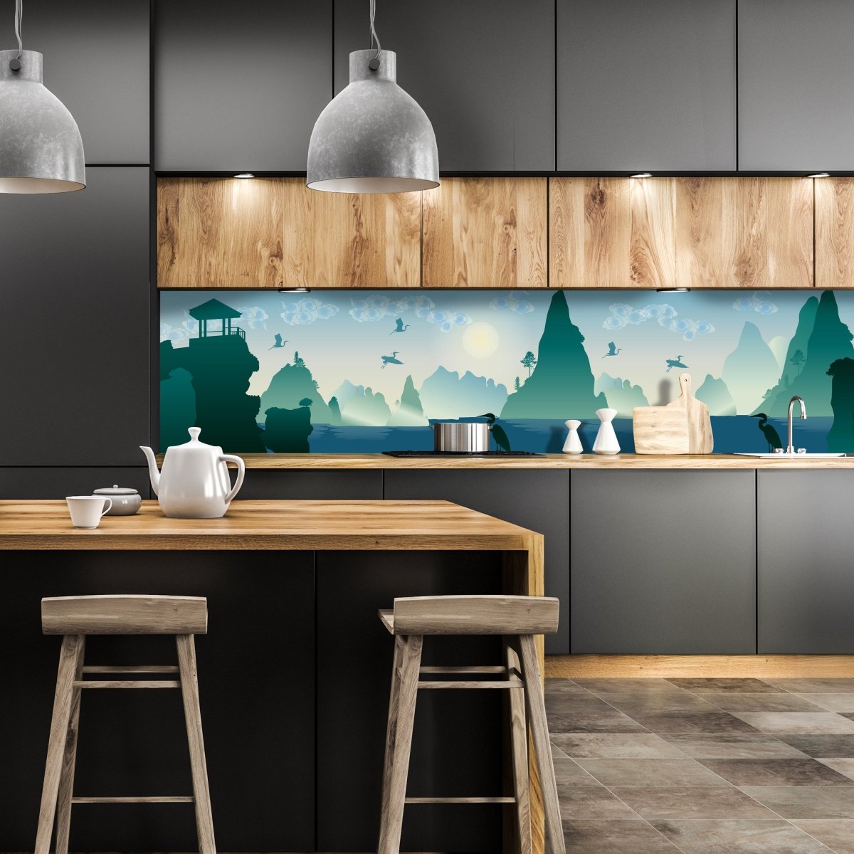 Küchenrückwand chinesische Landschaft Natur M0181 entdecken - Bild 1 Küchenrückwand chinesische Landschaft Natur M0181 entdecken - Bild 1