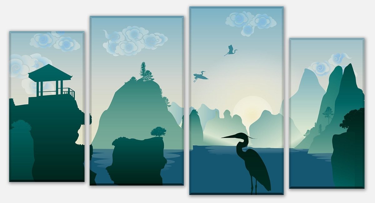 Leinwandbild Mehrteiler chinesische Landschaft Natur M0181 Leinwandbild Mehrteiler chinesische Landschaft Natur M0181