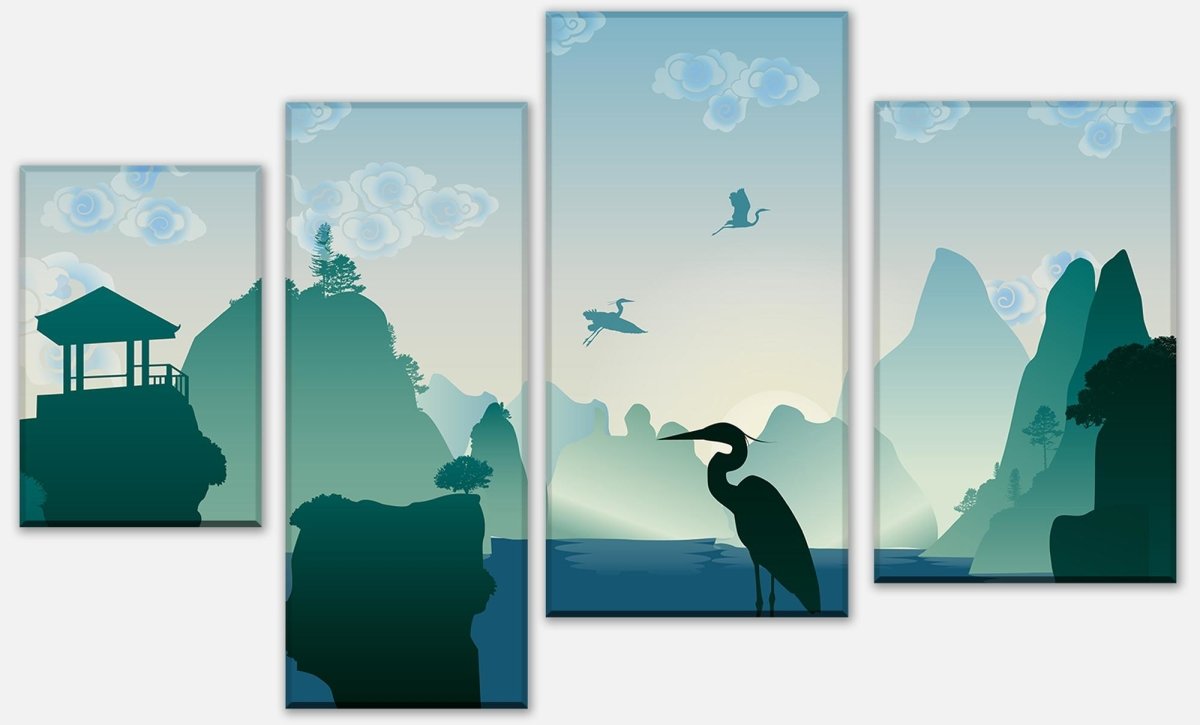 Leinwandbild Mehrteiler chinesische Landschaft Natur M0181 Leinwandbild Mehrteiler chinesische Landschaft Natur M0181