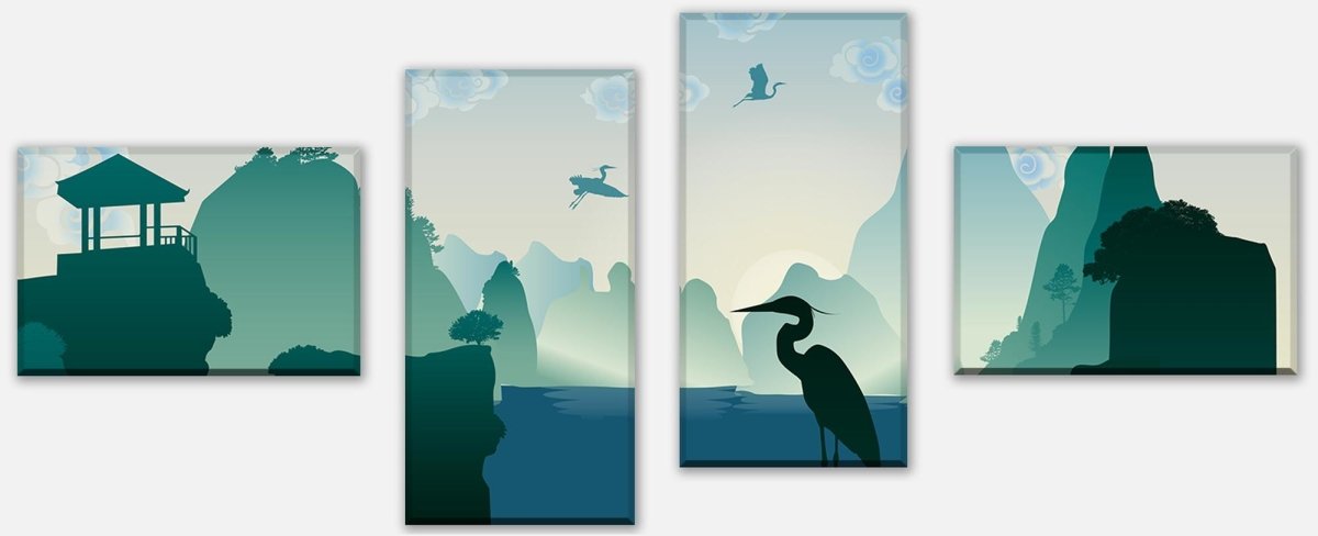 Leinwandbild Mehrteiler chinesische Landschaft Natur M0181 Leinwandbild Mehrteiler chinesische Landschaft Natur M0181