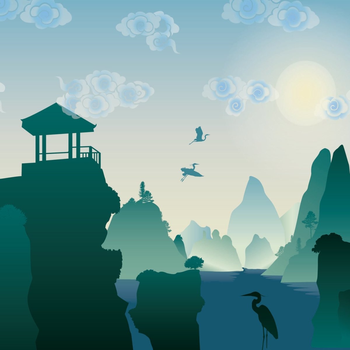 Beistelltisch chinesische Landschaft Natur M0181 entdecken - Bild 2 Beistelltisch chinesische Landschaft Natur M0181 entdecken - Bild 2