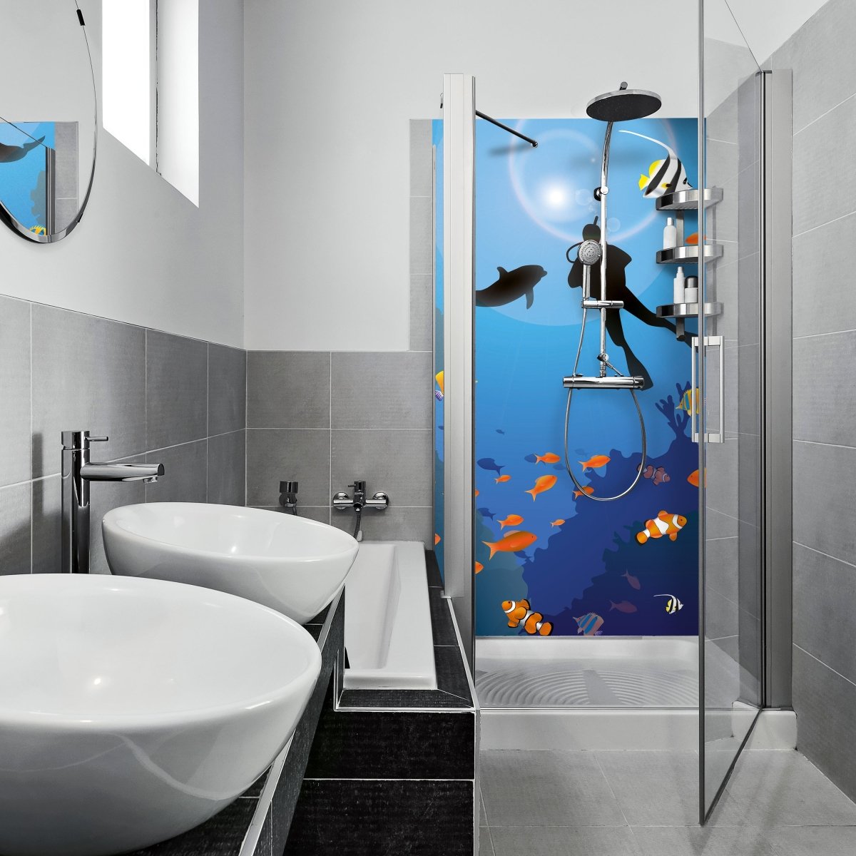 Duschwand Riff Meer M0182 entdecken - Bild 1 Duschwand Riff Meer M0182 entdecken - Bild 1