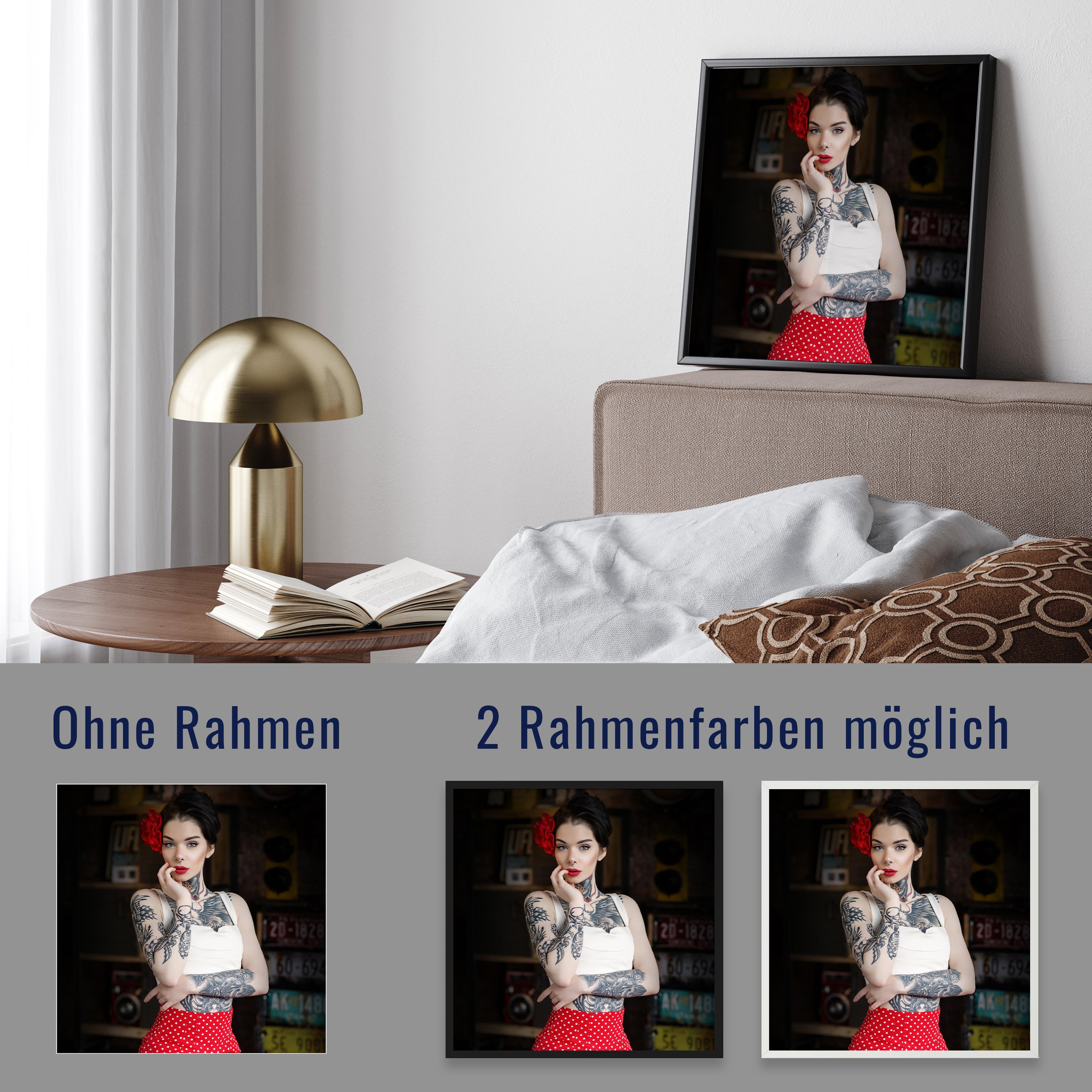 wandmotiv24 Poster, Poster - Frau, Tattoo, Retro - M0182 - Bild 4 wandmotiv24 Poster, Poster - Frau, Tattoo, Retro - M0182 - Bild 4