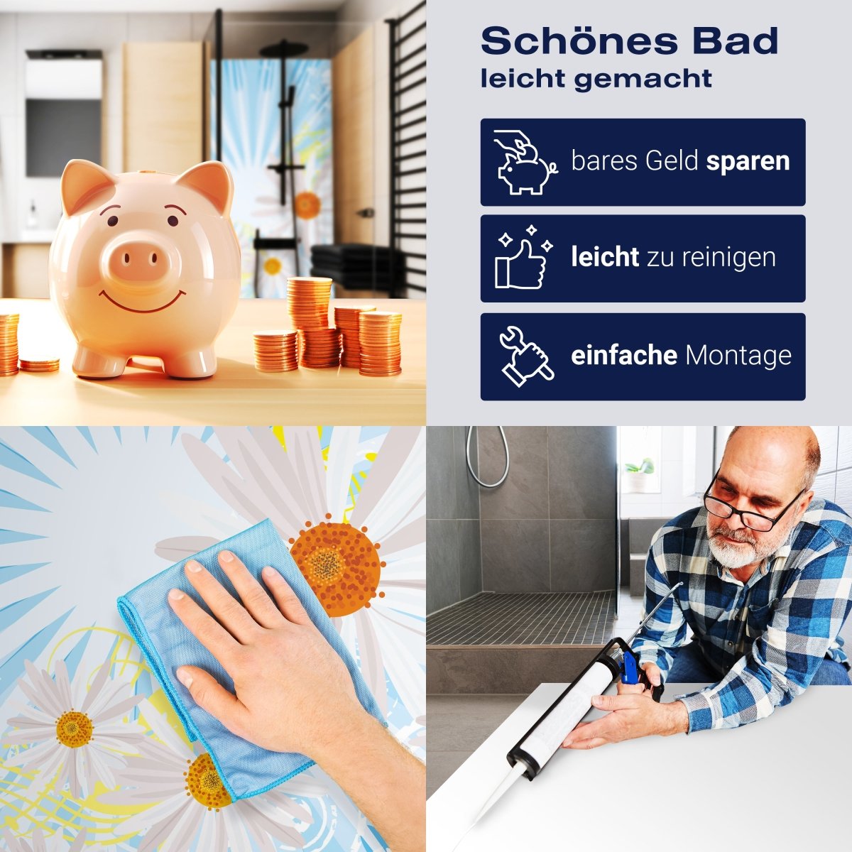 Duschwand Evelyn Floral M0186 entdecken - Bild 7 Duschwand Evelyn Floral M0186 entdecken - Bild 7