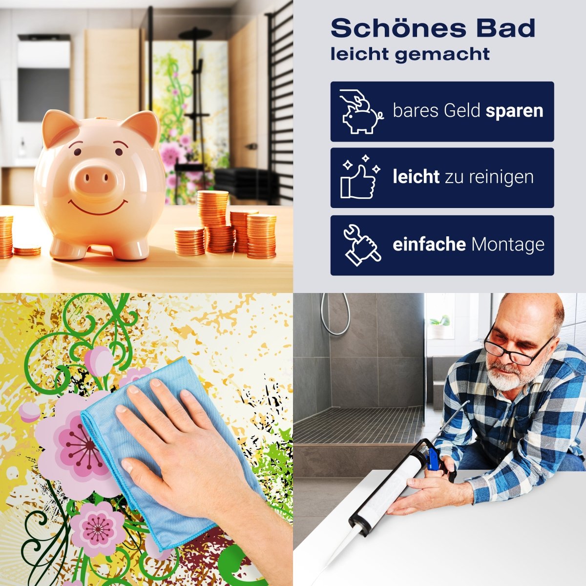 Duschwand Luca Floral M0189 entdecken - Bild 7 Duschwand Luca Floral M0189 entdecken - Bild 7