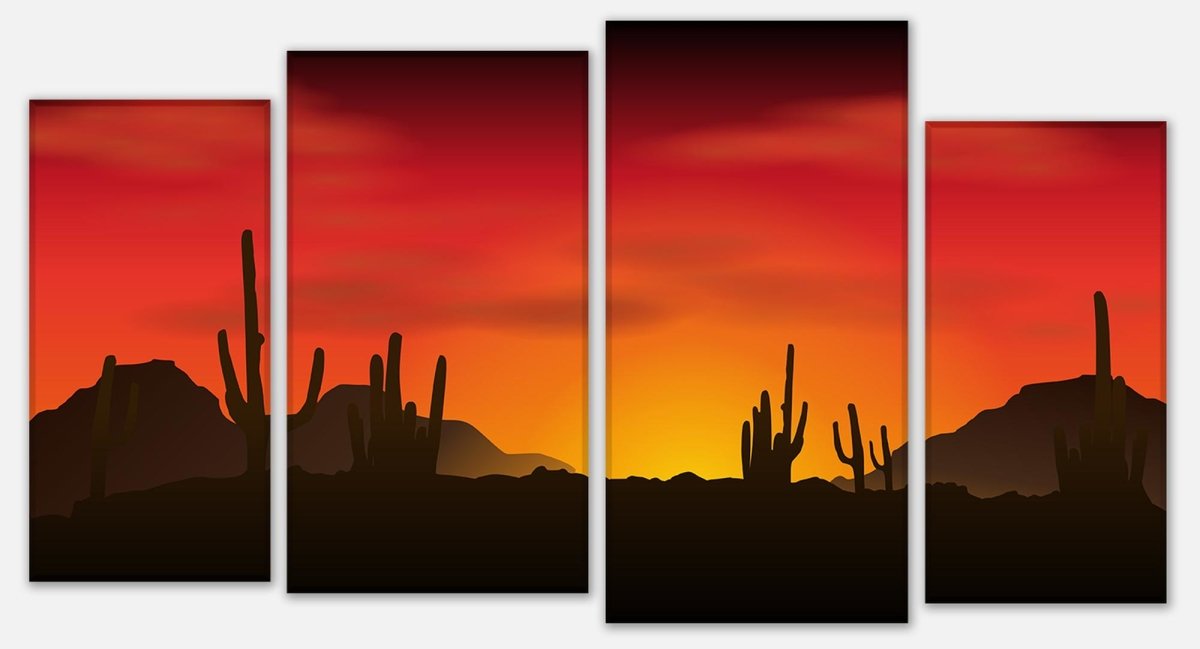 Leinwandbild Mehrteiler Amerikanische Wüste Floral M0191 Leinwandbild Mehrteiler Amerikanische Wüste Floral M0191