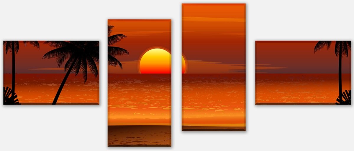 Leinwandbild Mehrteiler Beach Sunset M0195 Leinwandbild Mehrteiler Beach Sunset M0195