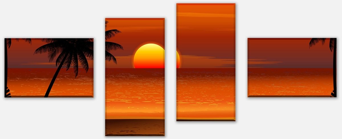 Leinwandbild Mehrteiler Beach Sunset M0195 Leinwandbild Mehrteiler Beach Sunset M0195