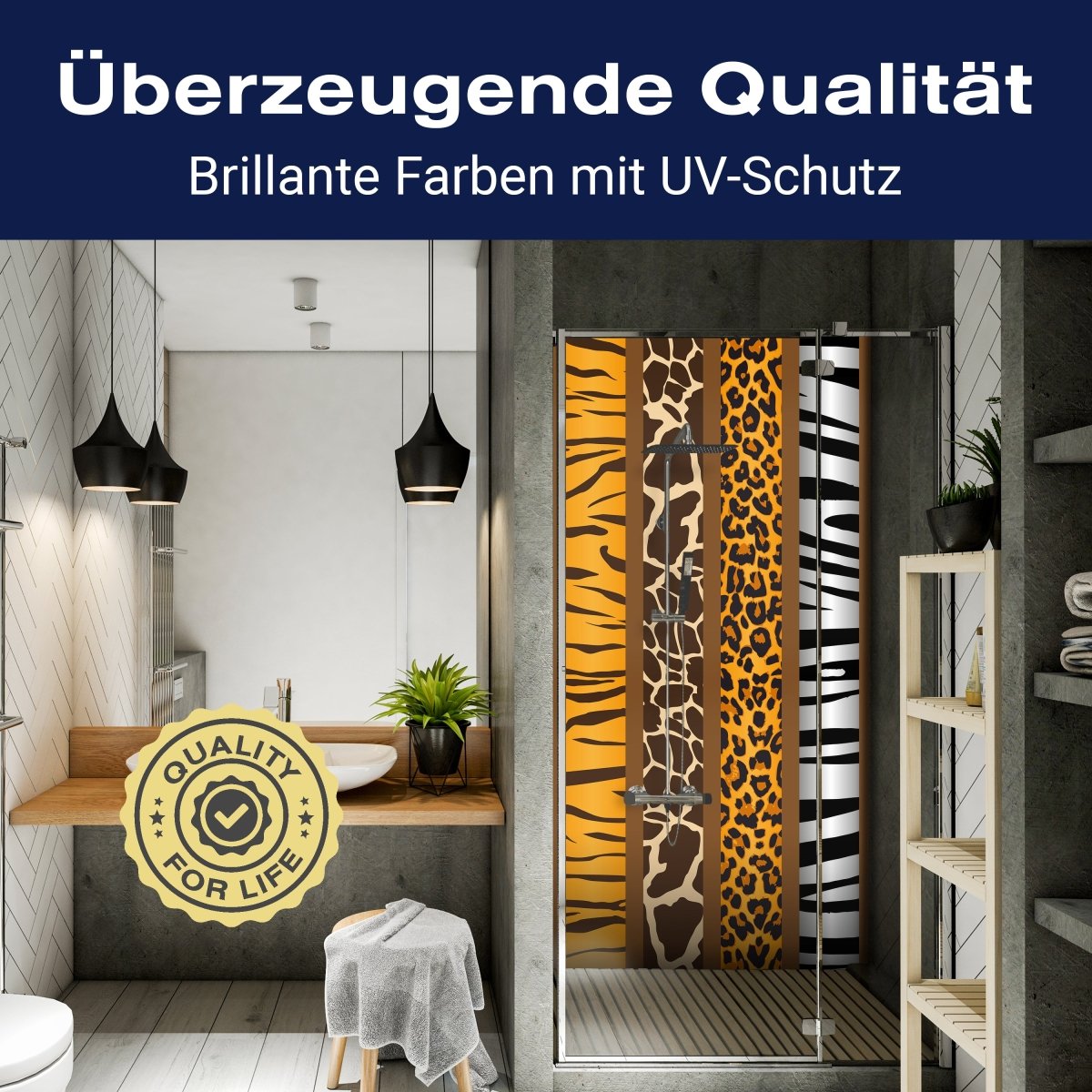 Duschwand Afrika Tiermuster M0198 entdecken - Bild 2 Duschwand Afrika Tiermuster M0198 entdecken - Bild 2