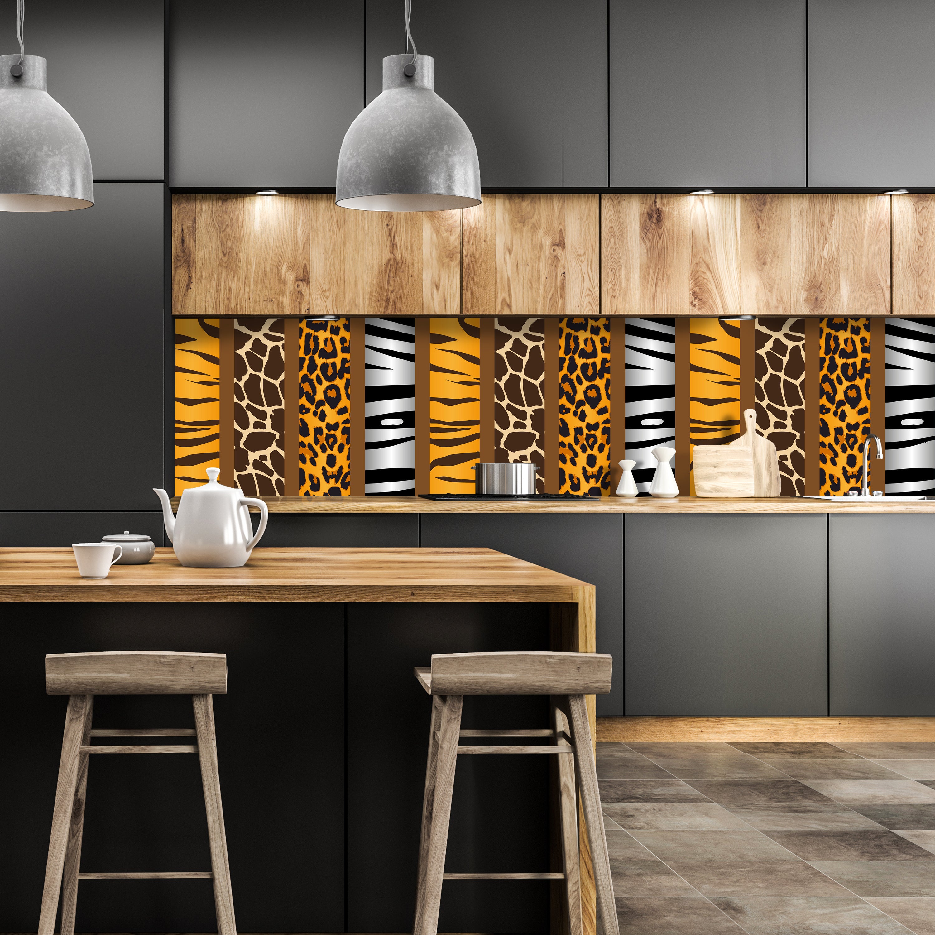 Küchenrückwand Afrika Tiermuster M0198 entdecken - Bild 1 Küchenrückwand Afrika Tiermuster M0198 entdecken - Bild 1