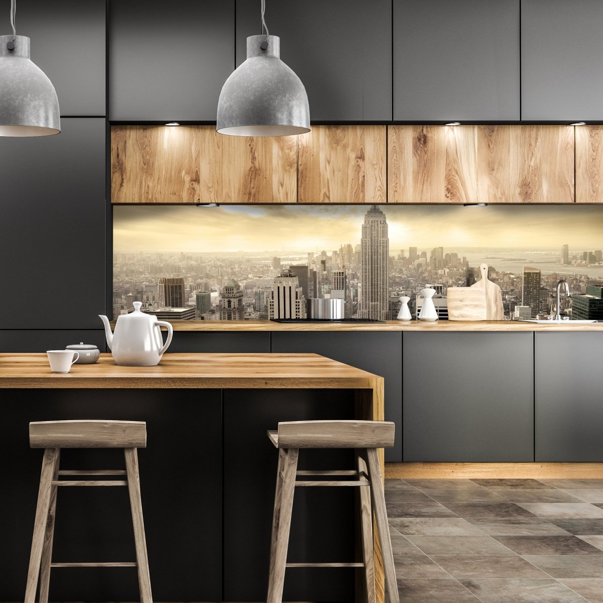 Küchenrückwand New York Skyline View M0221 entdecken - Bild 1 Küchenrückwand New York Skyline View M0221 entdecken - Bild 1