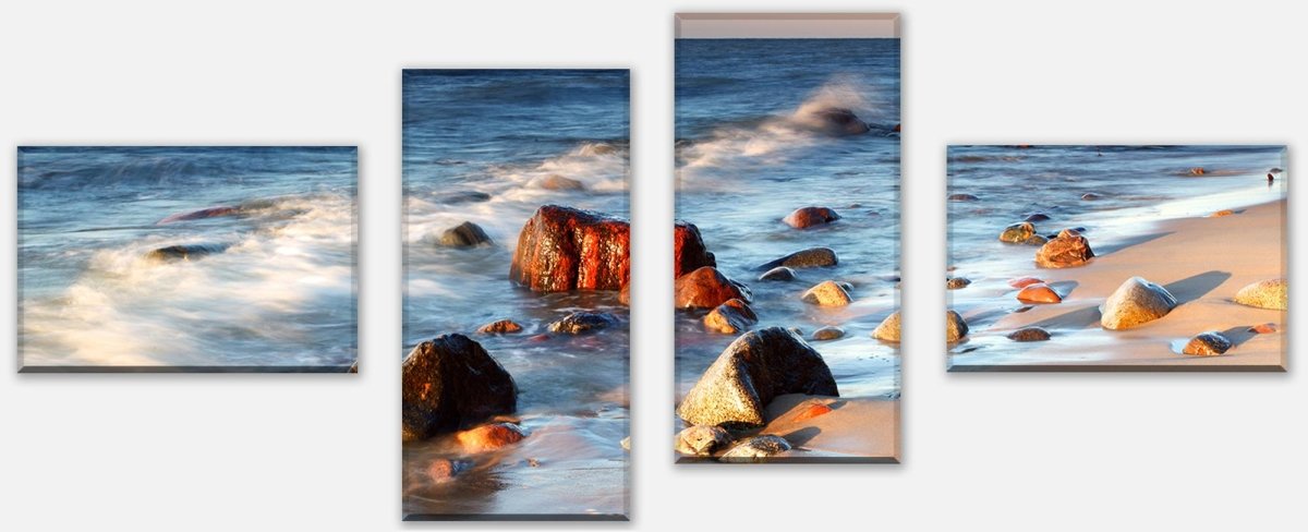 Leinwandbild Mehrteiler Steinstrand Natur M0223 Leinwandbild Mehrteiler Steinstrand Natur M0223
