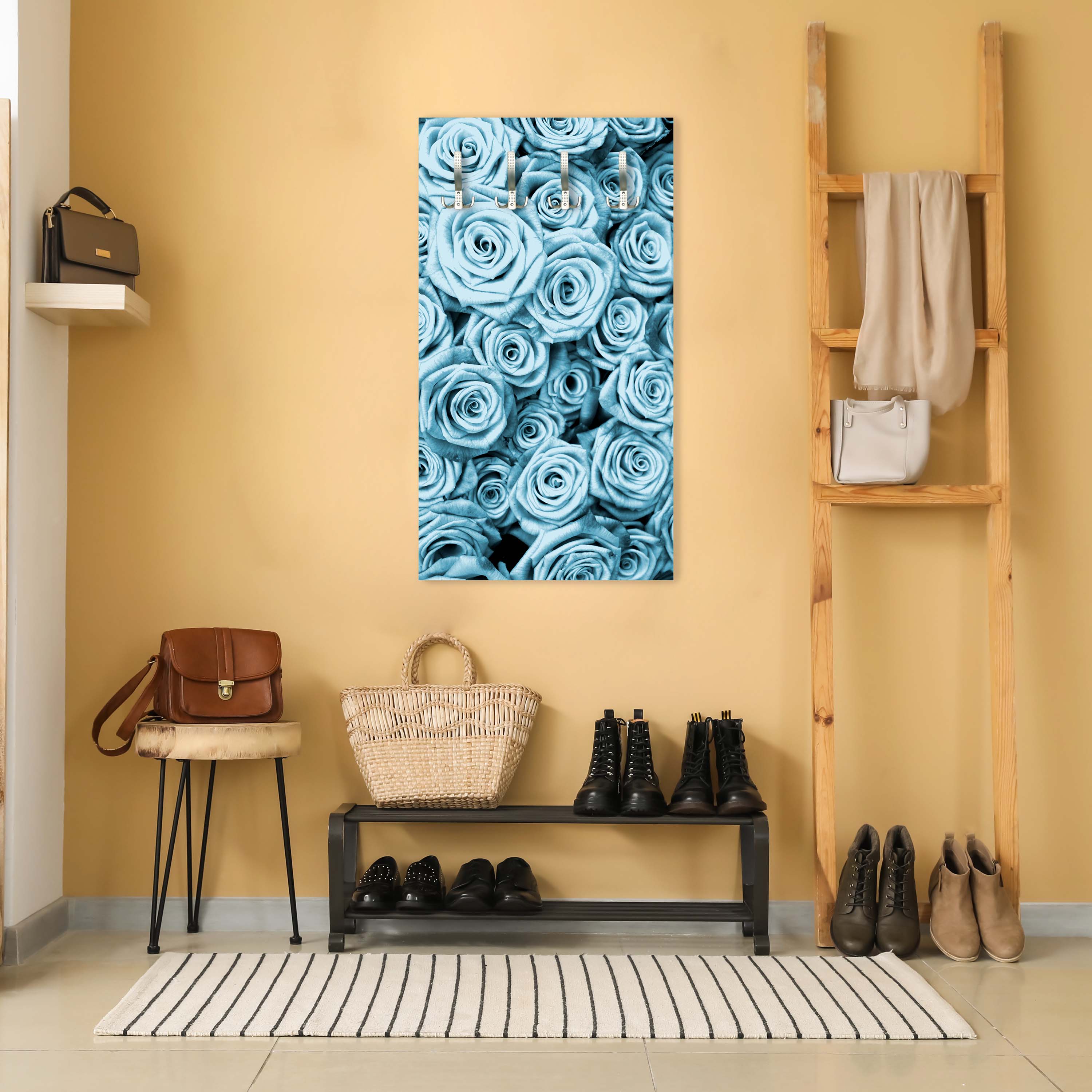 Garderobe Blaues Rosenfeld Blüte M0228 entdecken - Bild 2 Garderobe Blaues Rosenfeld Blüte M0228 entdecken - Bild 2