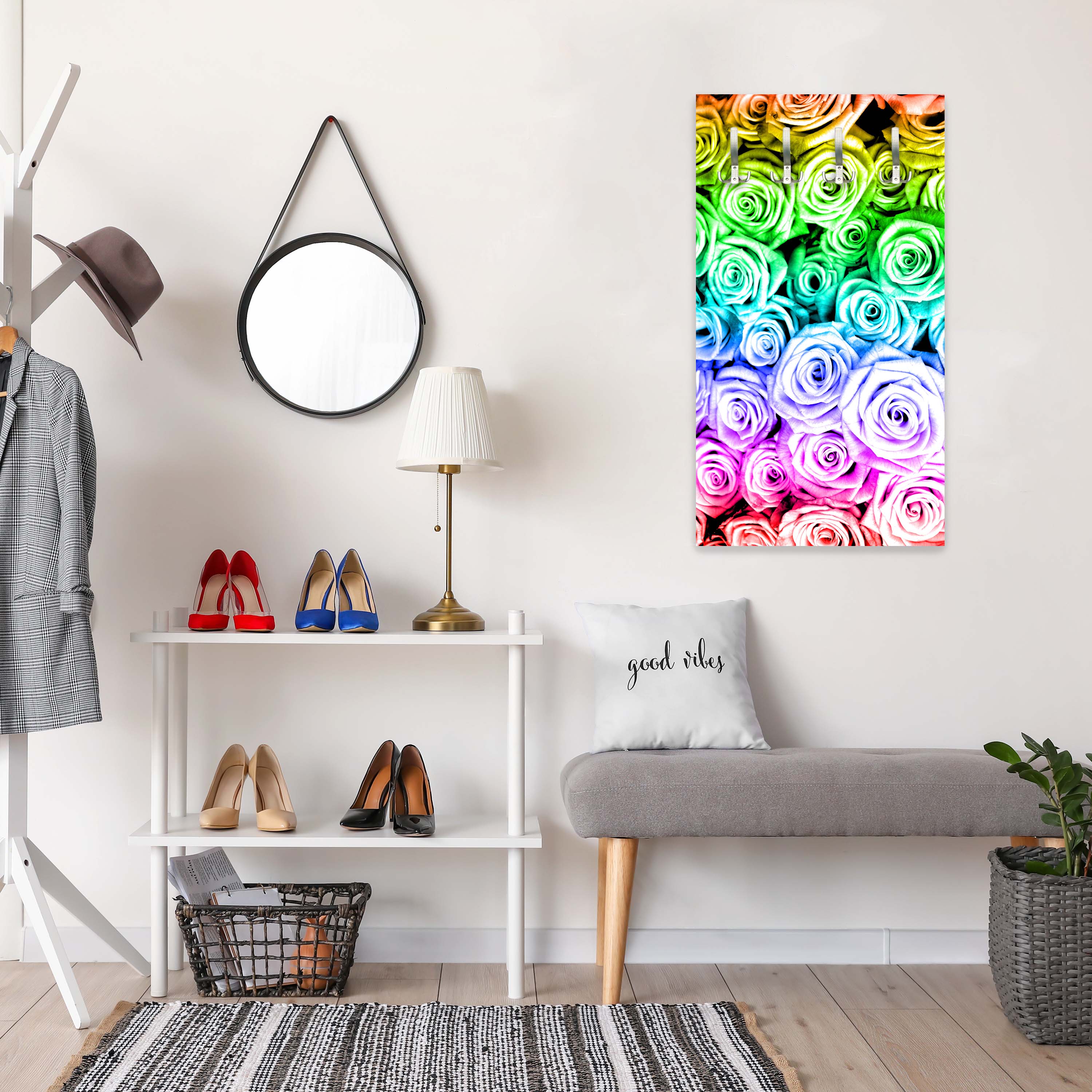 Garderobe Regenbogenrosenfeld Blüte M0231 entdecken - Bild 2 Garderobe Regenbogenrosenfeld Blüte M0231 entdecken - Bild 2